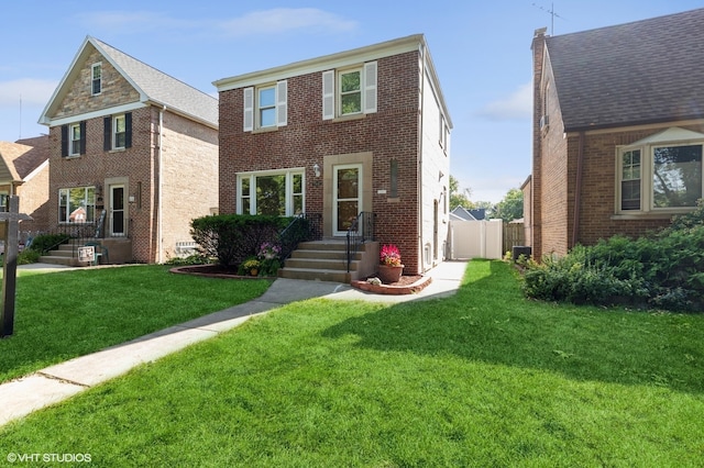 view of front facade with a front lawn