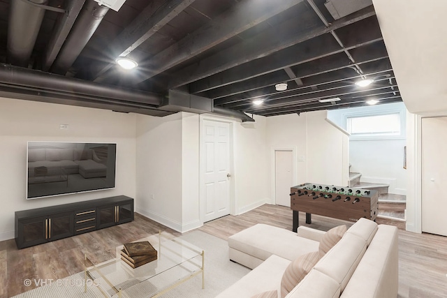 living room featuring light hardwood / wood-style flooring