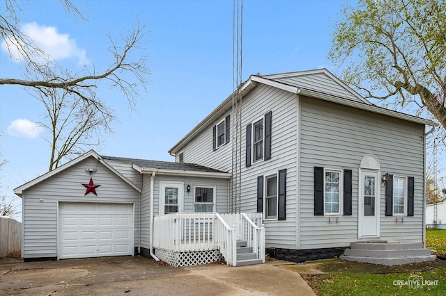 view of front of home with a garage