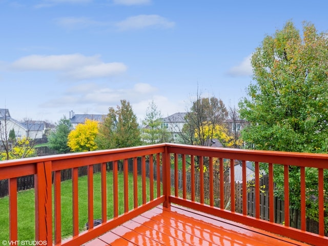 deck with a lawn