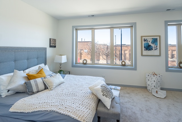 bedroom with carpet