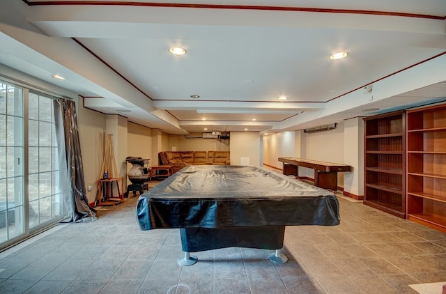 rec room featuring pool table