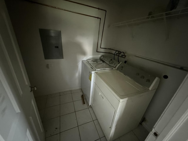 1402 Berkeley Ave, Chicago Heights, IL 60411 - laundry area with washing machine and dryer, electric panel, and light tile patterned floors