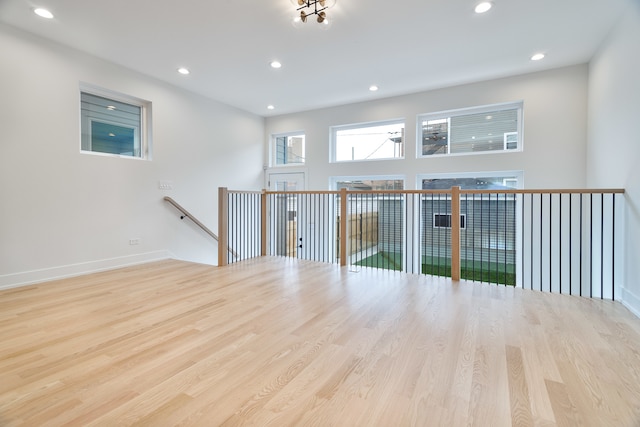 empty room with light wood-type flooring