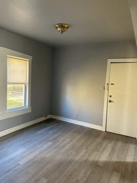 interior space with hardwood / wood-style flooring