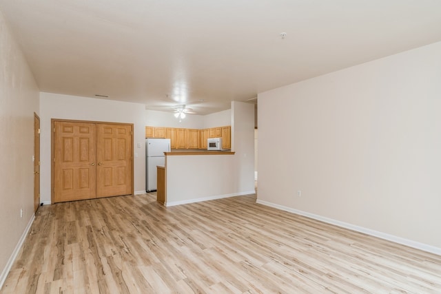 unfurnished living room featuring light hardwood / wood-style flooring