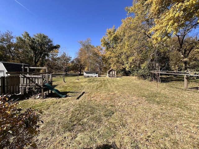 view of yard featuring a playground