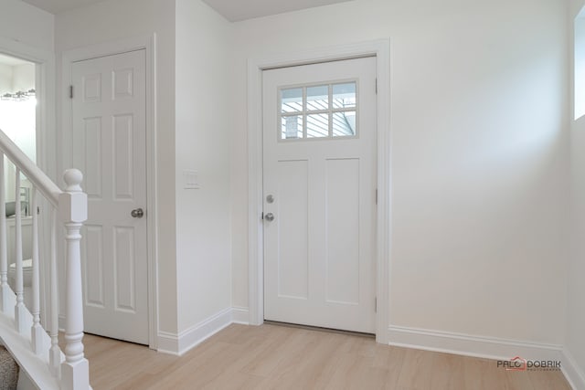 foyer featuring light hardwood / wood-style flooring