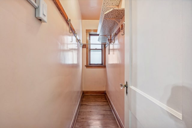 hallway featuring hardwood / wood-style flooring