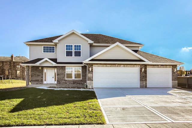 front facade with a front lawn