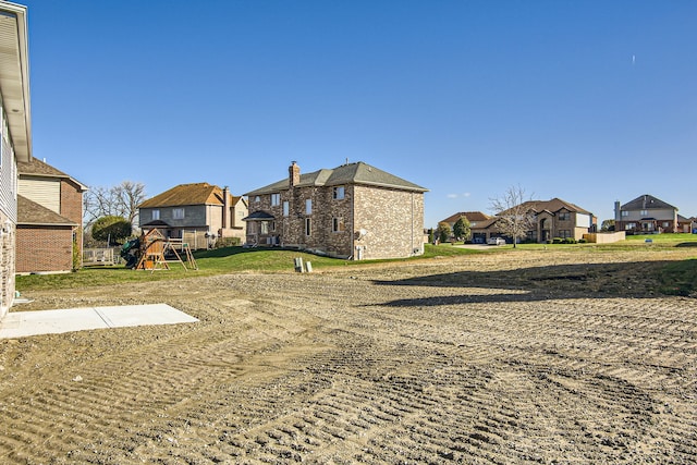 view of yard with a playground