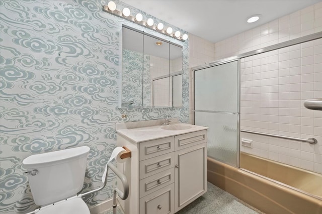 1730 W Galena Blvd Unit 402E, Aurora, IL 60506 - full bathroom with vanity, toilet, and enclosed tub / shower combo