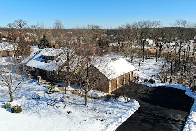 view of snowy aerial view