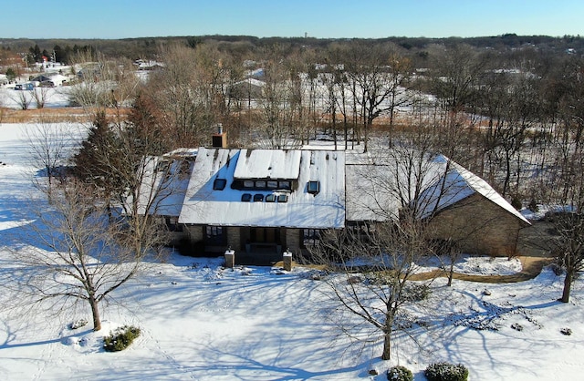 view of snowy aerial view