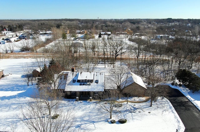 view of snowy aerial view