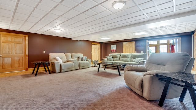 living room featuring carpet floors