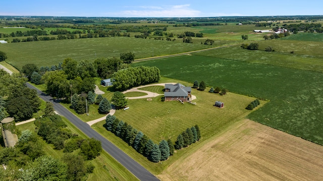 aerial view with a rural view