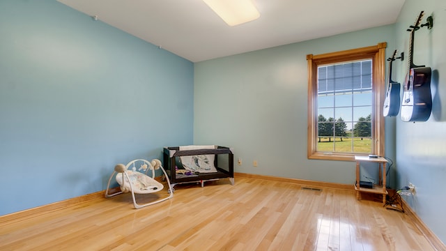 sitting room featuring light wood-type flooring