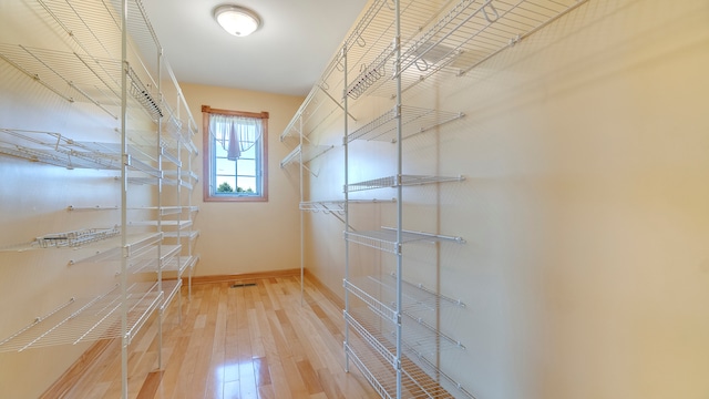 spacious closet with wood-type flooring