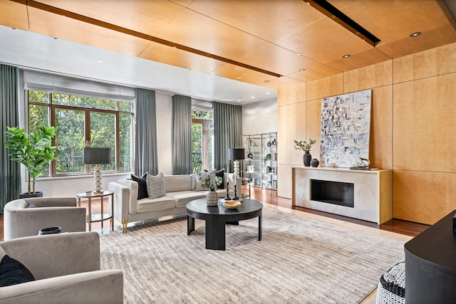 65 E Goethe St Unit 3W, Chicago, IL 60610 - living room with a premium fireplace and wood finished floors