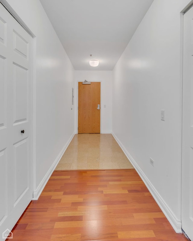 hall featuring light wood-type flooring