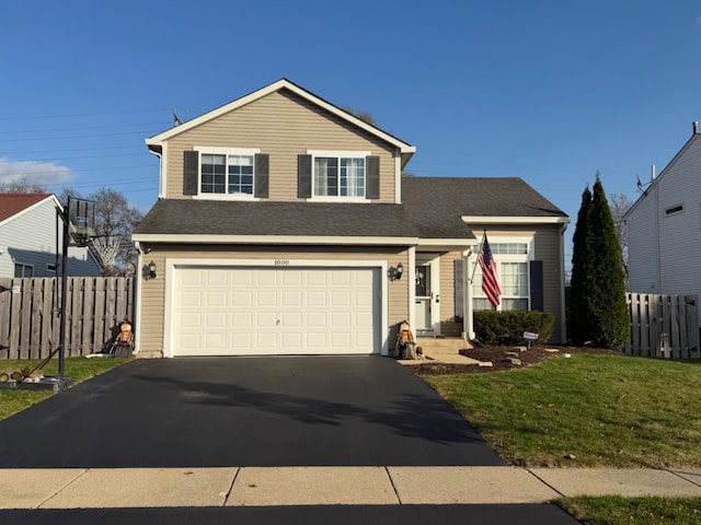 front facade with a garage