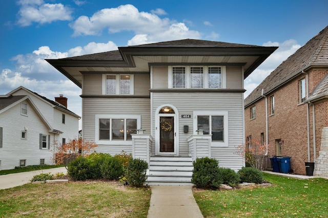 view of front of house with a front yard