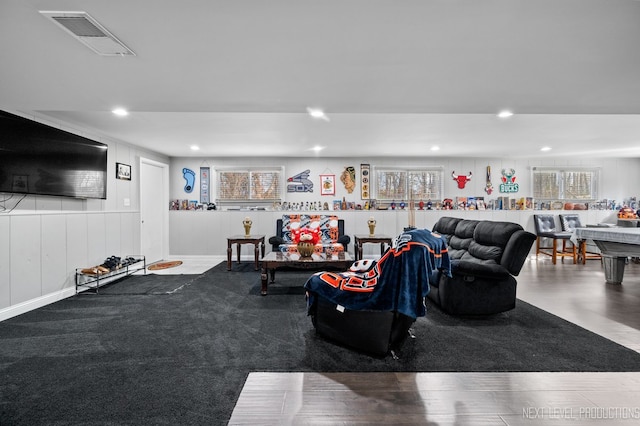 living room featuring hardwood / wood-style floors