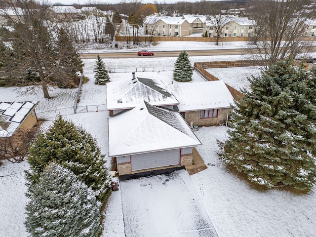 view of snowy aerial view