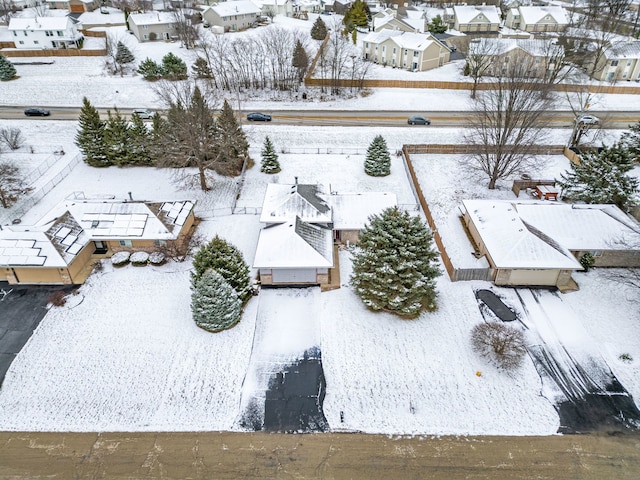 view of snowy aerial view