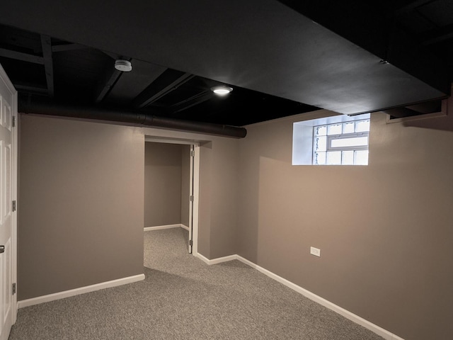 basement with carpet