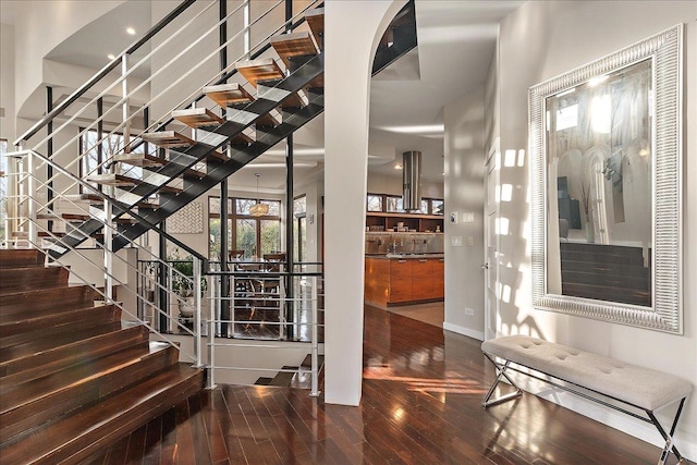 interior space with hardwood / wood-style floors