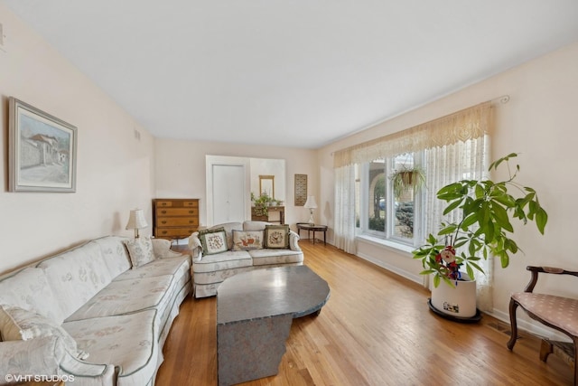 living room featuring hardwood / wood-style floors