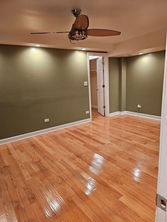 unfurnished room with light hardwood / wood-style flooring