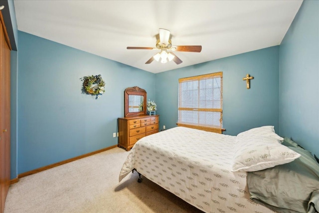 bedroom with carpet and ceiling fan