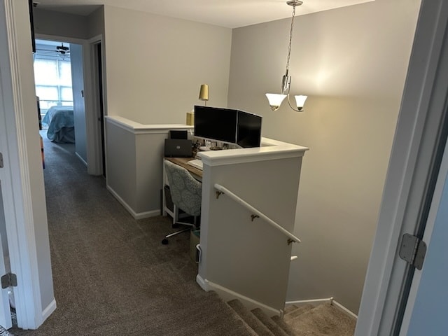 office with dark carpet