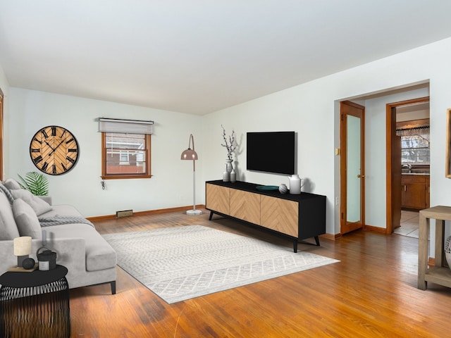 living room featuring hardwood / wood-style floors