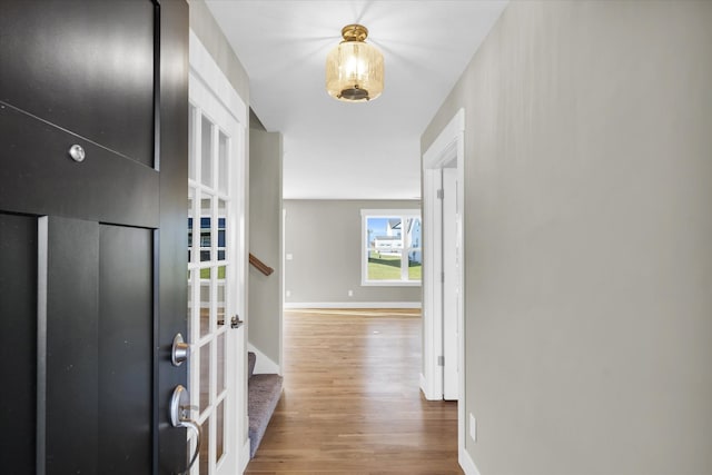 interior space with hardwood / wood-style floors