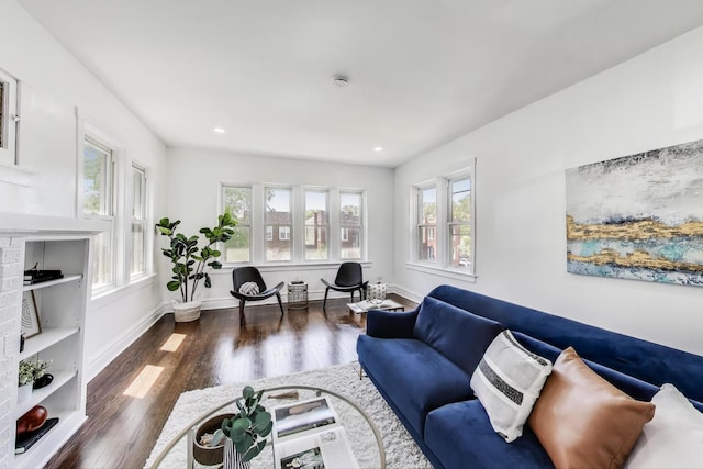 5092 W Monroe St, Chicago, IL 60644 - living room with wood finished floors, baseboards, and recessed lighting
