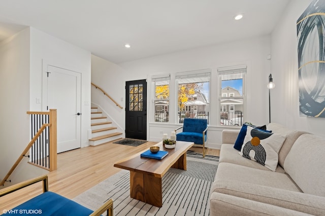 living room featuring hardwood / wood-style flooring