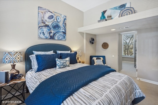 bedroom featuring carpet flooring