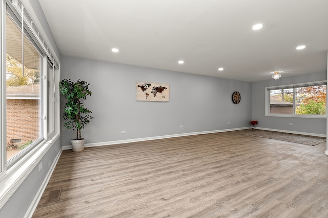 empty room featuring light hardwood / wood-style floors