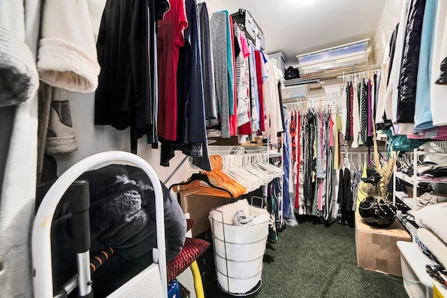 walk in closet featuring carpet