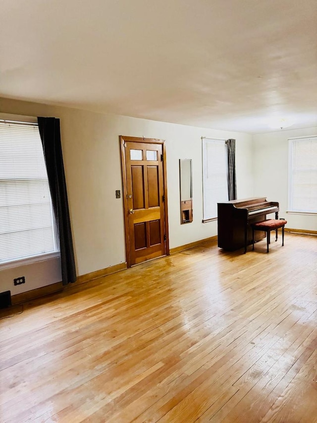 interior space with light hardwood / wood-style flooring