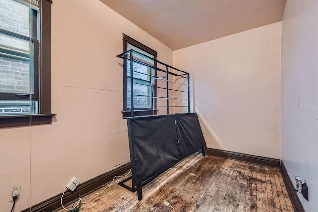 interior space with hardwood / wood-style floors