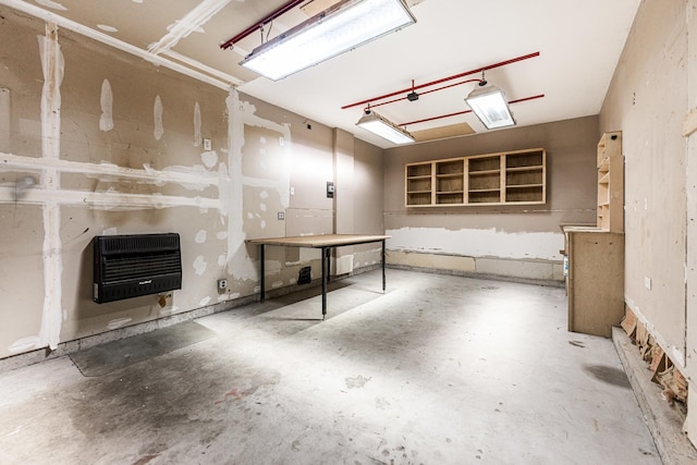 basement with heating unit