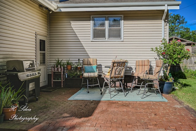 view of patio / terrace with a grill