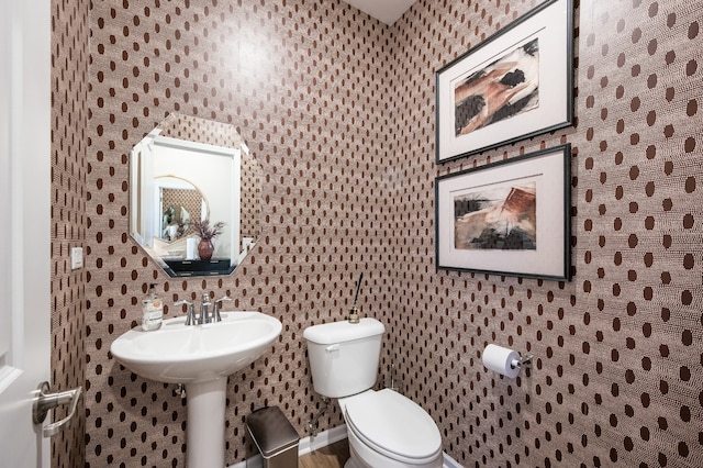 bathroom with toilet and sink