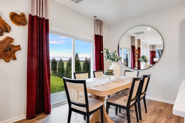 dining area featuring light hardwood / wood-style flooring