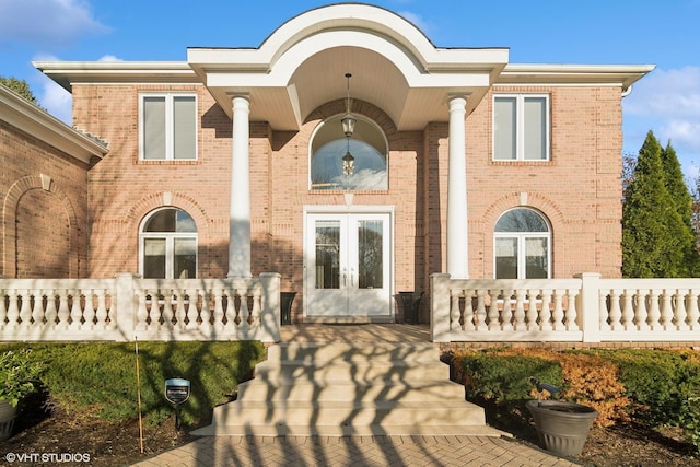 view of front of property featuring french doors